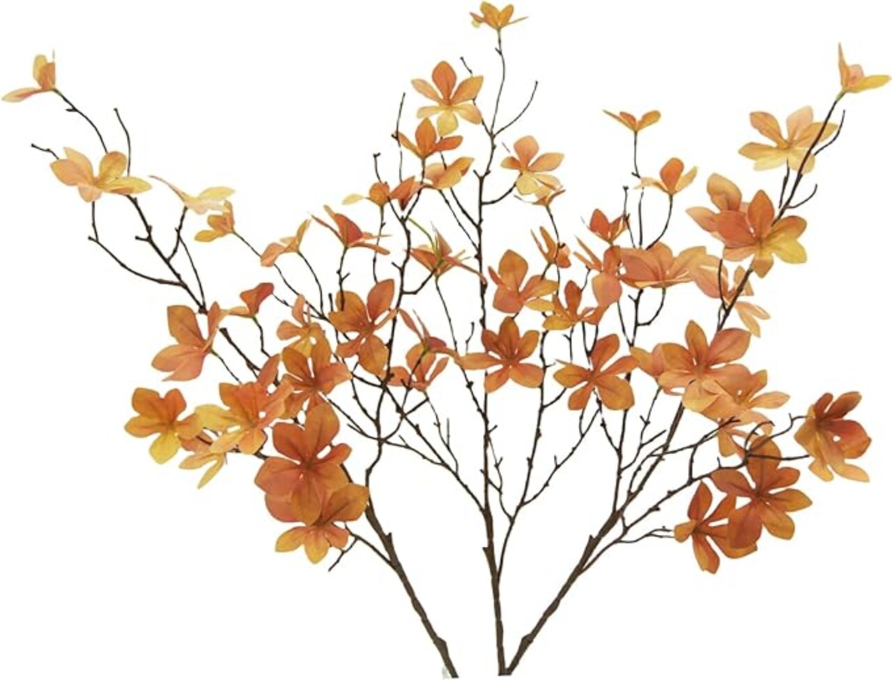 3 PCS Artificial Fall Stems Faux Branches with Leaves for Vase Fake Plants for Home Table Autumn Festival Thanksgiving Christmas Decoration